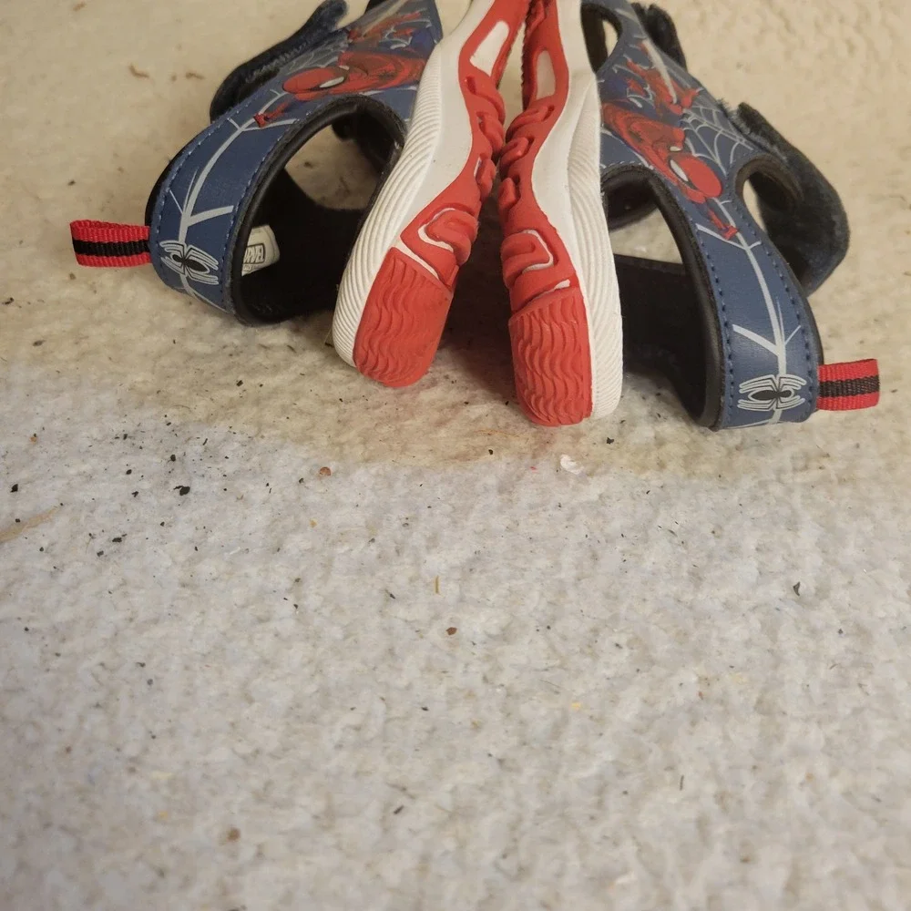 Marvel Spider-Man Sandals Boys 10 Blue Red Good Superhero Web Graphic D7022